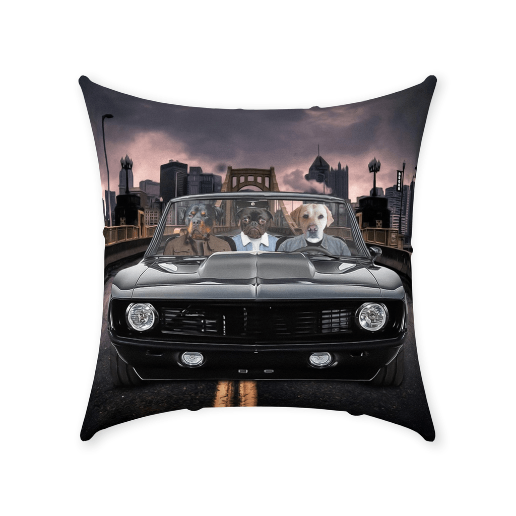 &#39;The Classic Pawmaro&#39; Personalized 3 Pet Throw Pillow