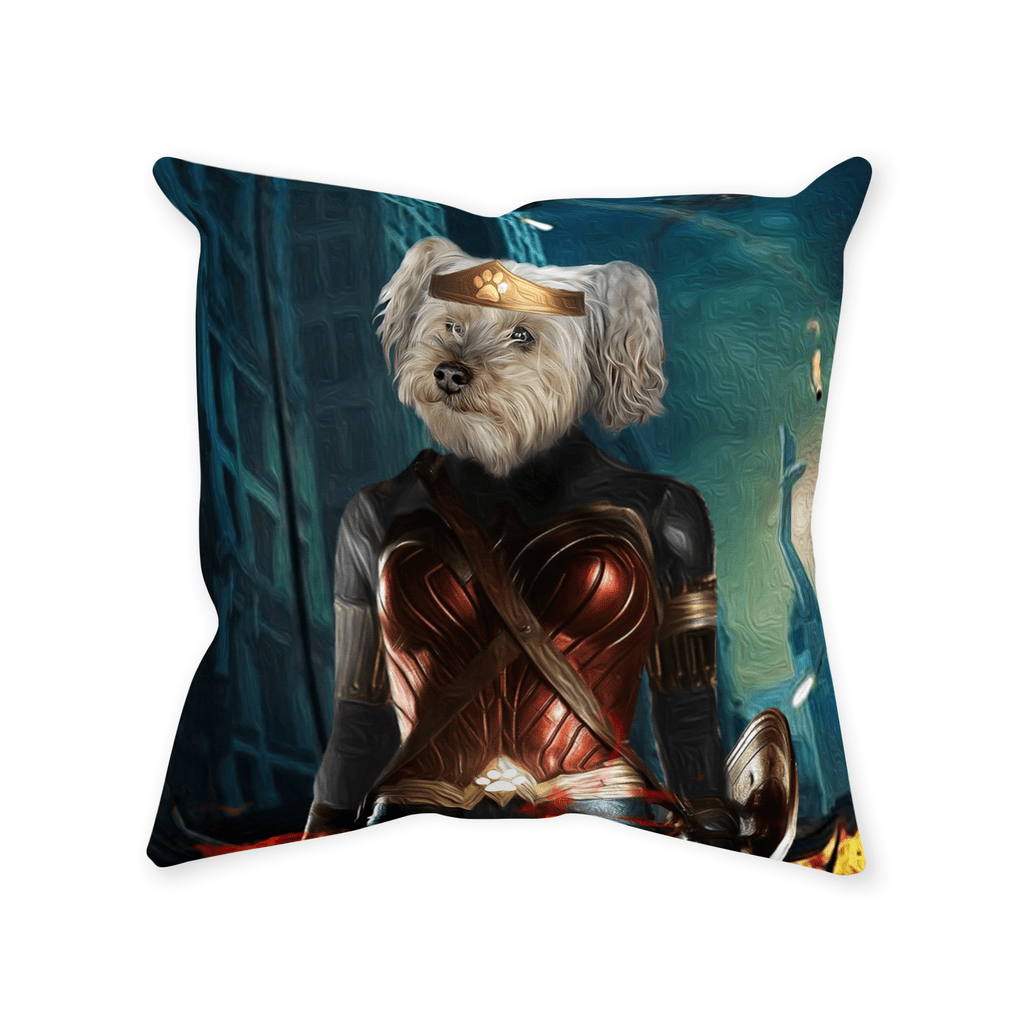 &#39;Wonder Doggette&#39; Personalized Pet Throw Pillow