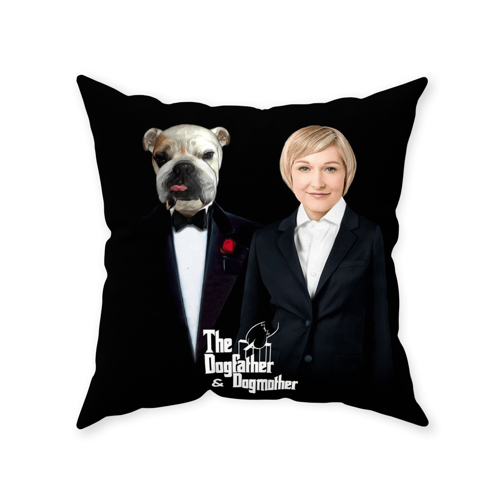&#39;The Dogfather &amp; Dogmother&#39; Personalized Throw Pillow