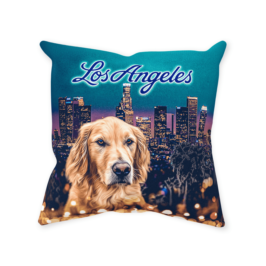 &#39;Doggos of Los Angeles&#39; Personalized Pet Throw Pillow