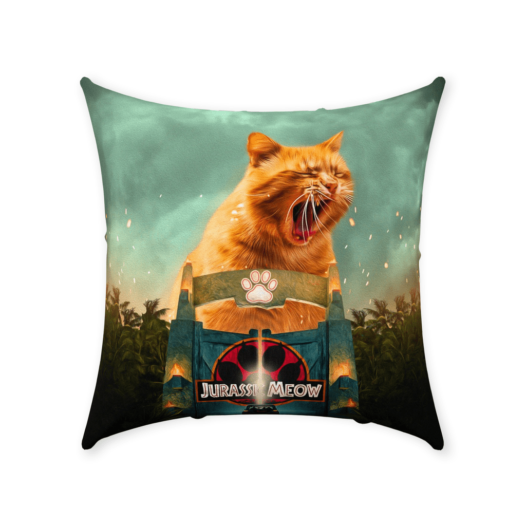 &#39;Jurassic Meow&#39; Personalized Pet Throw Pillow