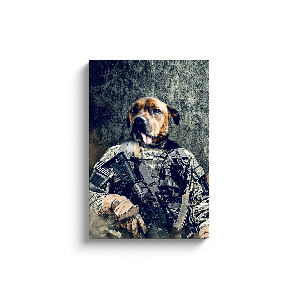 &#39;The Army Veteran&#39; Personalized Pet Canvas
