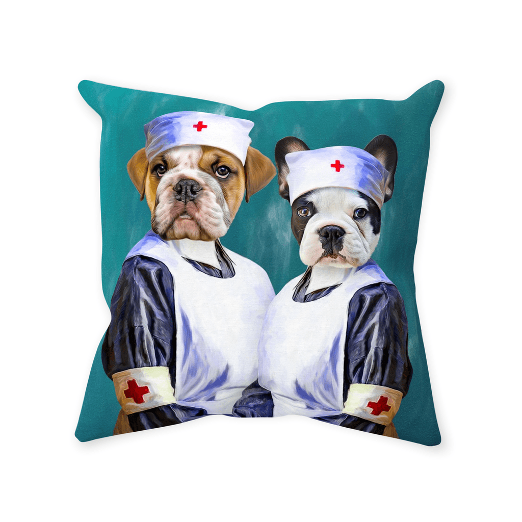 &#39;The Nurses&#39; Personalized 2 Pet Throw Pillow
