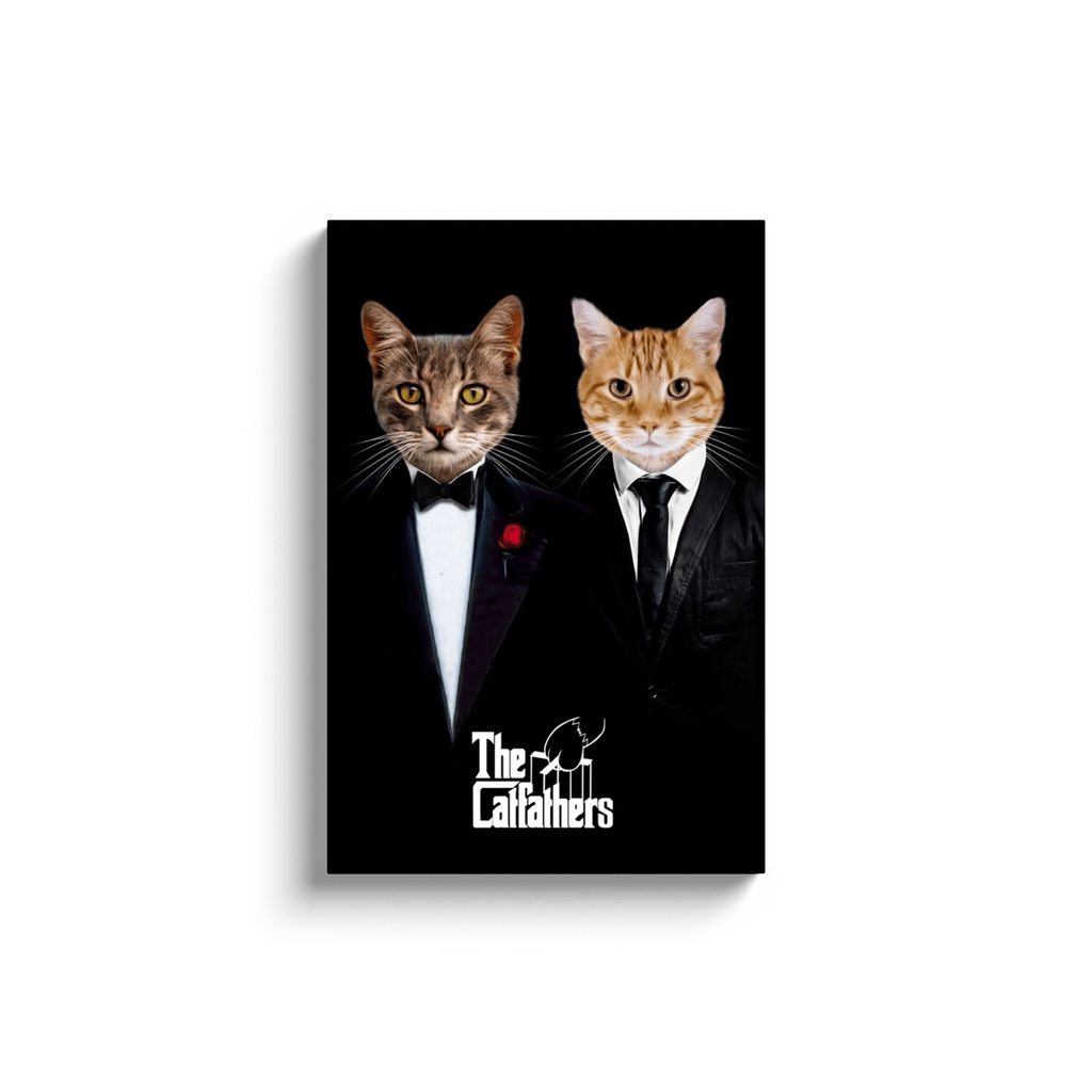 &#39;The Catfathers&#39; Personalized 2 Pet Canvas
