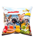 Cojín personalizado para 4 mascotas 'The Beach Dogs'