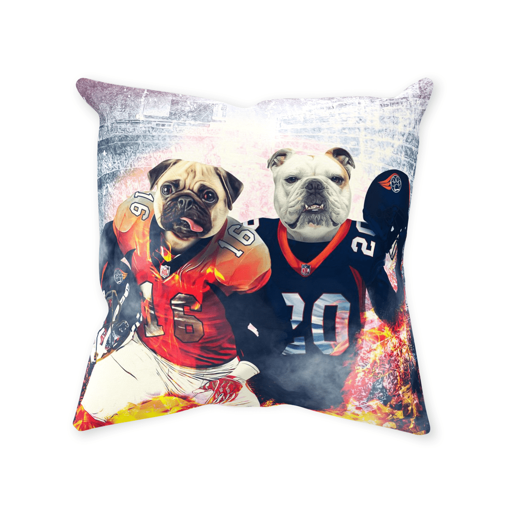 &#39;Denver Doggos&#39; Personalized 2 Pet Throw Pillow