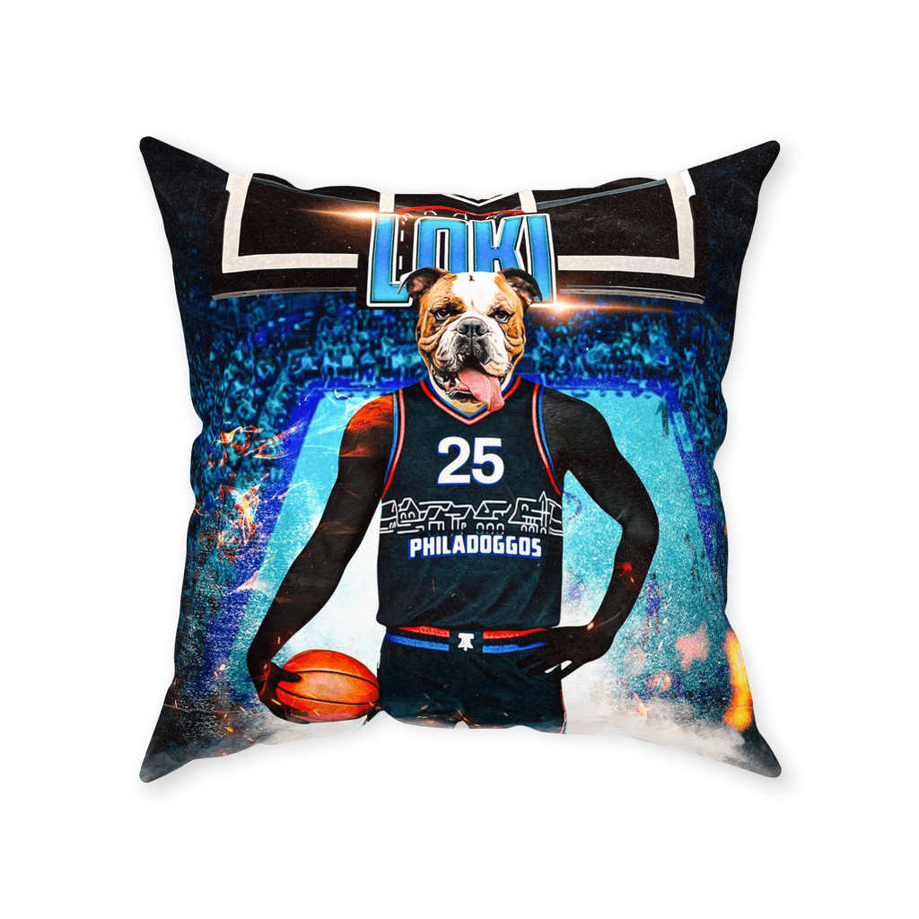 &#39;Philadoggos 76ers&#39; Personalized Pet Throw Pillow