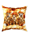 'The Firefighters' Personalized 3 Pet Throw Pillow
