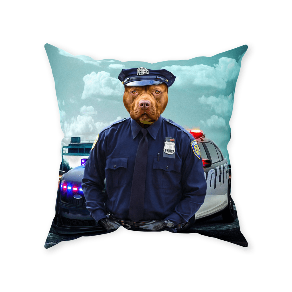 &#39;The Police Officer&#39; Personalized Pet Throw Pillow