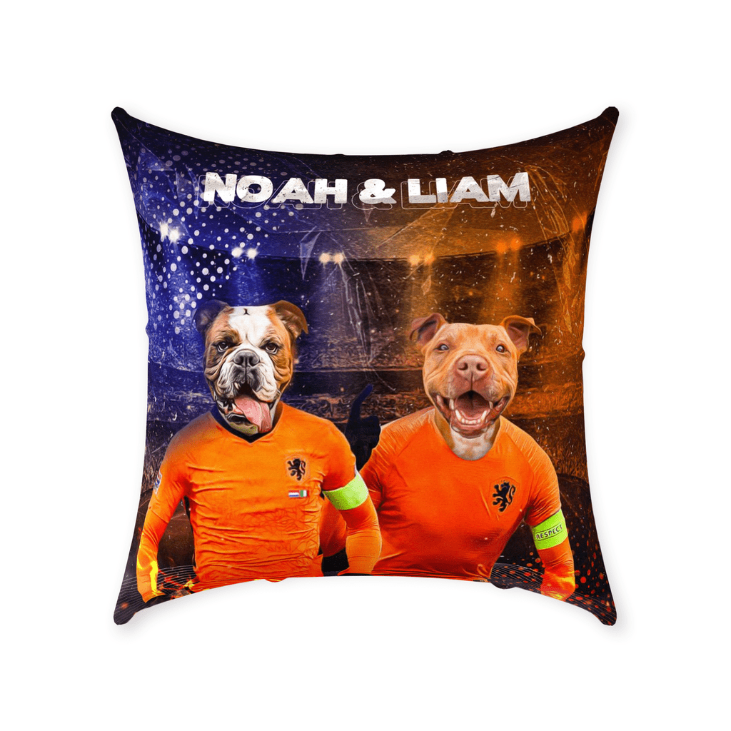 &#39;Holland Doggos&#39; Personalized 2 Pet Throw Pillow