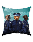 'The Police Officers' Personalized 3 Pet Throw Pillow