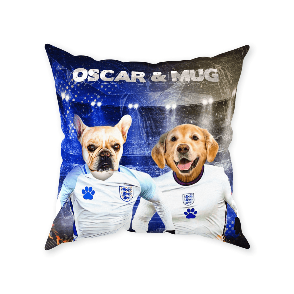 &#39;England Doggos&#39; Personalized 2 Pet Throw Pillow