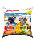 'The Beach Dogs' Personalized 2 Pet Throw Pillow