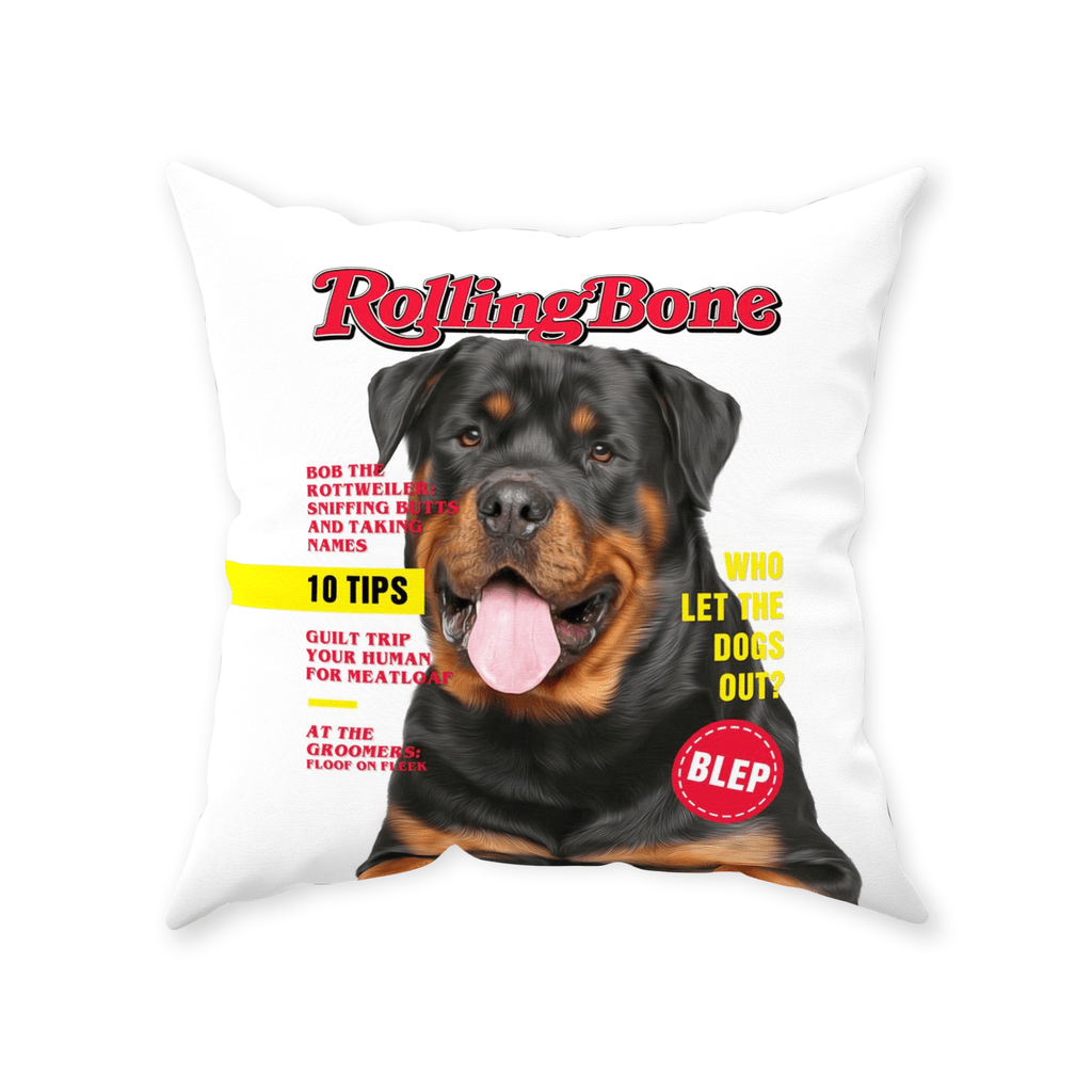 &#39;Rolling Bone&#39; Personalized Pet Throw Pillow