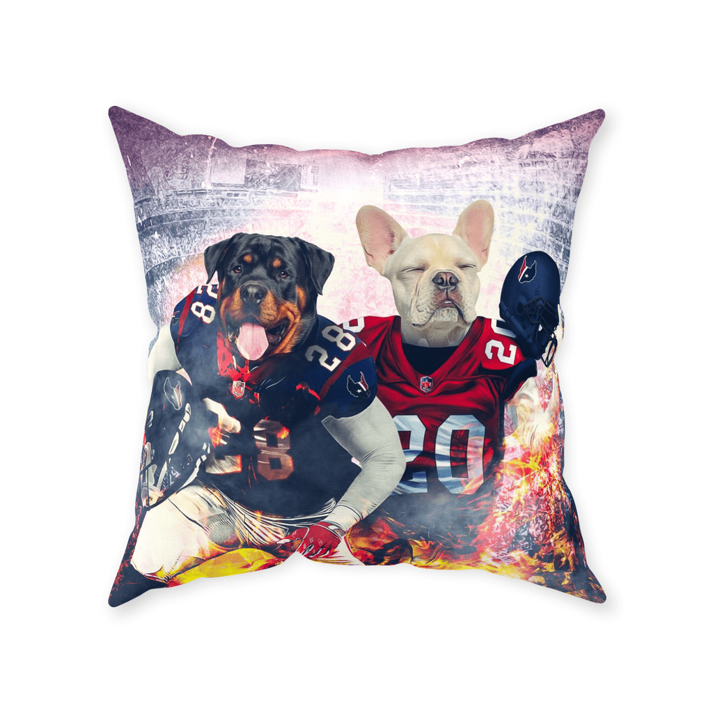 &#39;Houston Doggos&#39; Personalized 2 Pet Throw Pillow
