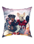 'Houston Doggos' Personalized 2 Pet Throw Pillow
