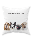Personalized Modern 4 Pet Throw Pillow