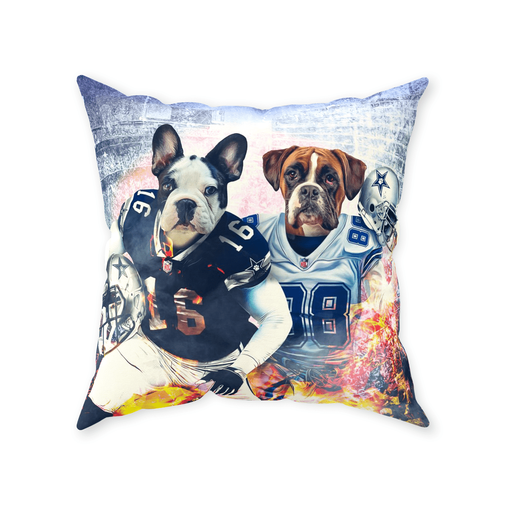&#39;Dallas Doggos&#39; Personalized 2 Pet Throw Pillow