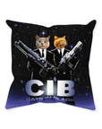 'Cats in Black' Personalized 2 Pet Throw Pillow