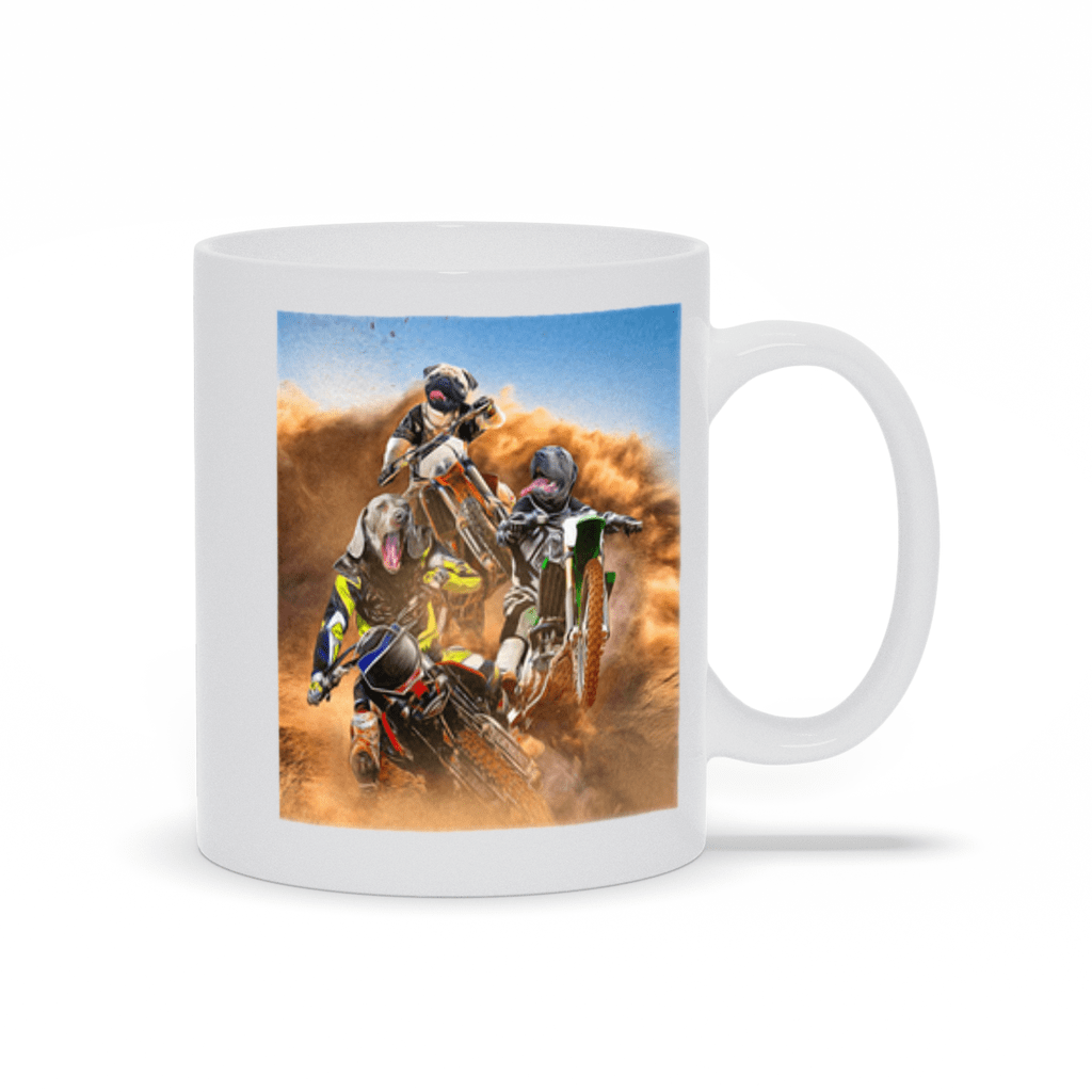 &#39;The Motocross Riders&#39; Personalized 3 Pet Mug