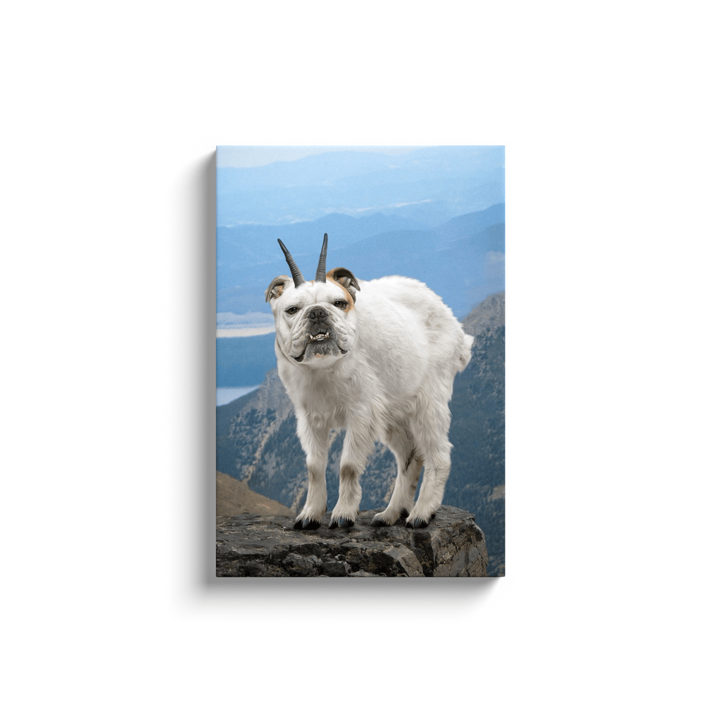 &#39;The Mountain Doggoat&#39; Personalized Pet Canvas