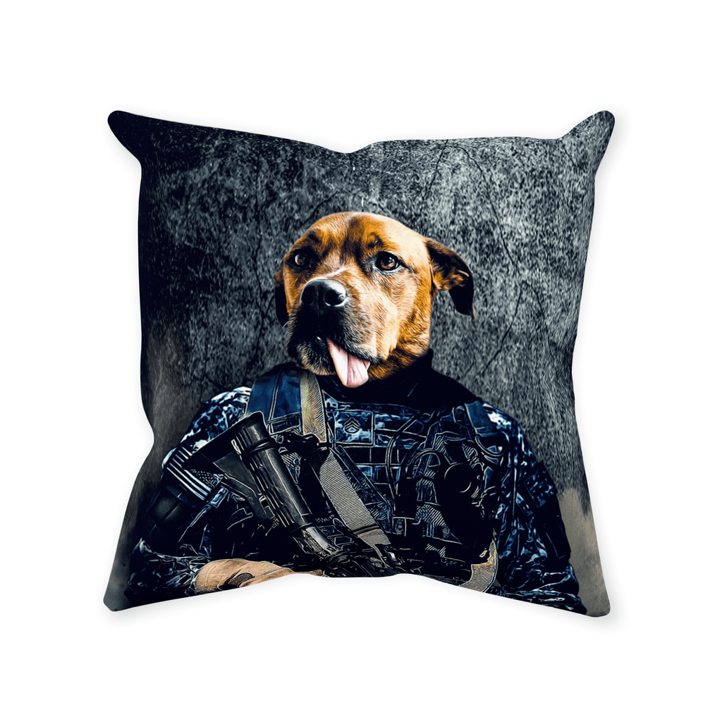 &#39;The Navy Veteran&#39; Personalized Pet Throw Pillow