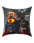 'Superdog & Batdog' Personalized 2 Pet Throw Pillow
