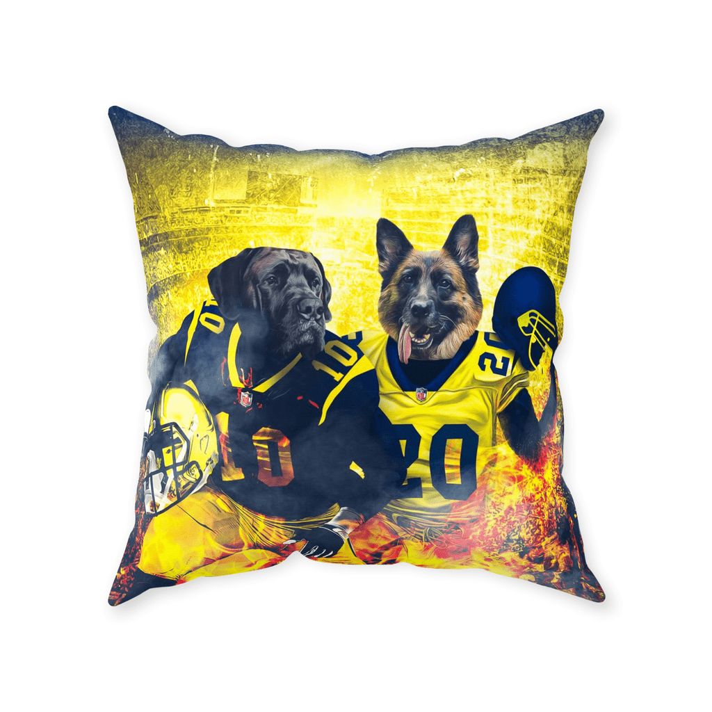 &#39;Michigan Doggos&#39; Personalized 2 Pet Throw Pillow