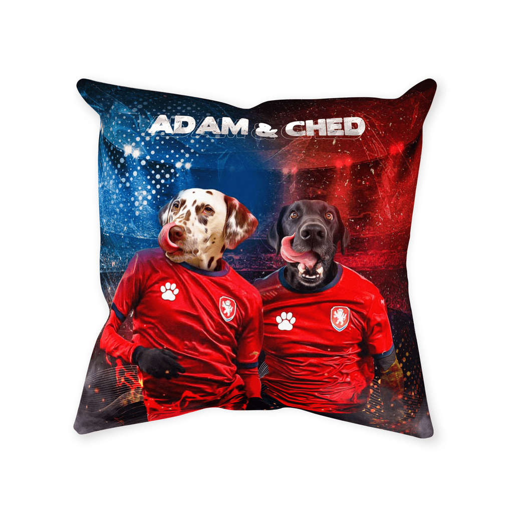 &#39;Czech Doggos&#39; Personalized 2 Pet Throw Pillow
