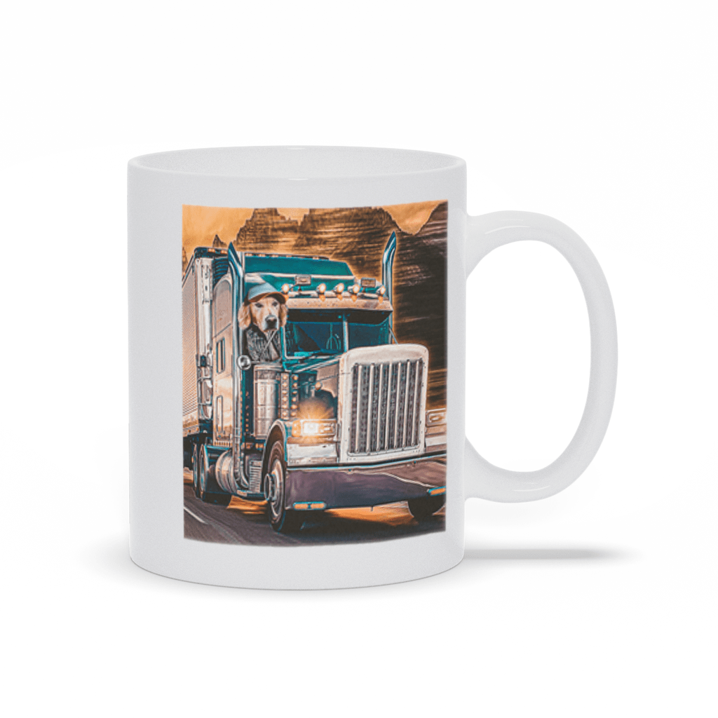 &#39;The Trucker&#39; Personalized Pet Mug