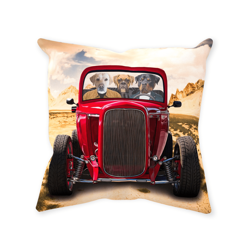 &#39;The Hot Rod&#39; Personalized 3 Pet Throw Pillow