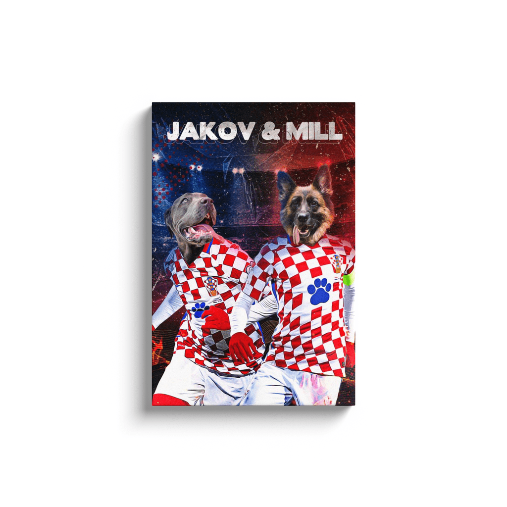 &#39;Croatia Doggos&#39; Personalized 2 Pet Canvas