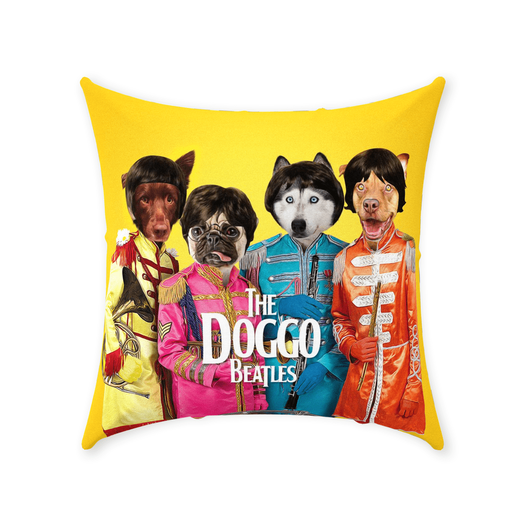 &#39;The Doggo Beatles&#39; Personalized 4 Pet Throw Pillow