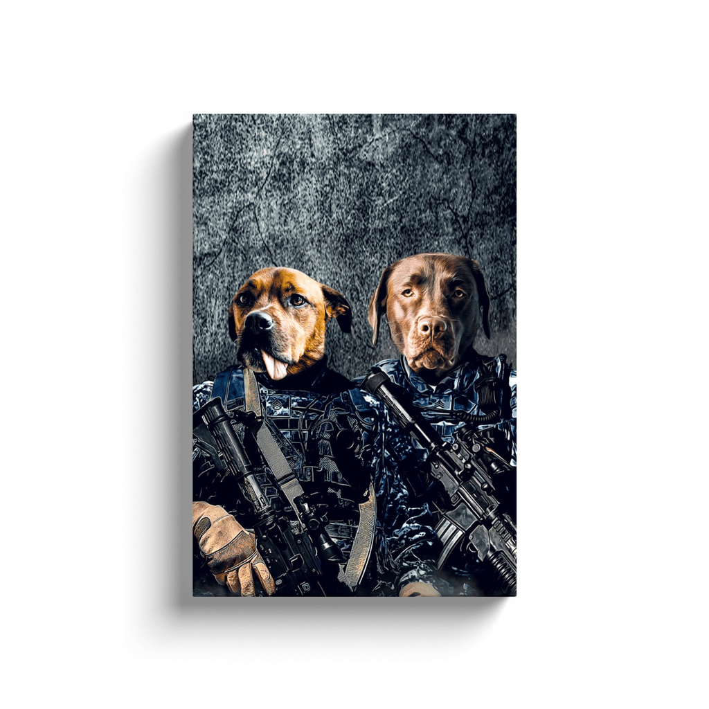 &#39;The Navy Veterans&#39; Personalized 2 Pet Canvas