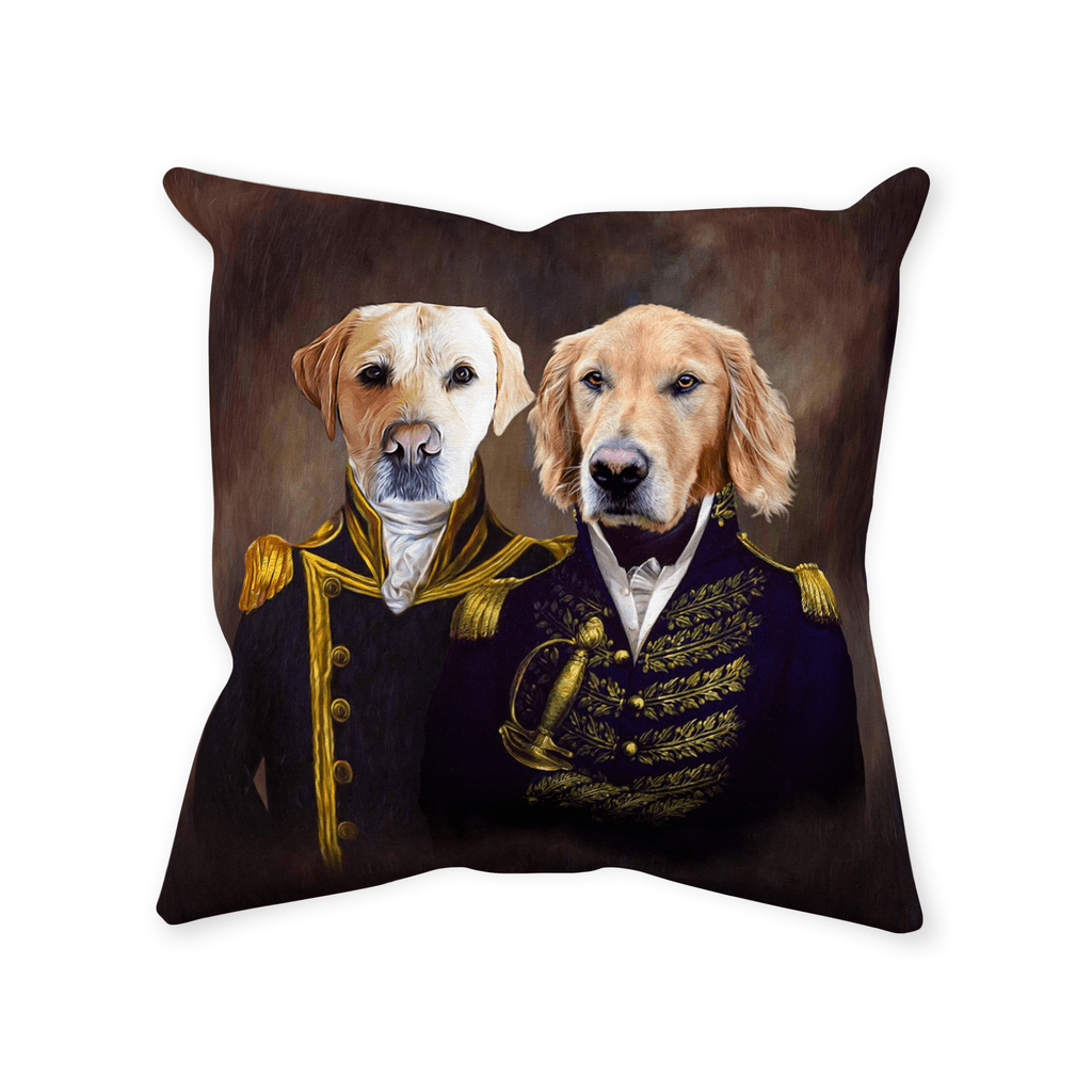 &#39;The Admiral &amp; the Captain&#39; Personalized 2 Pet Throw Pillow