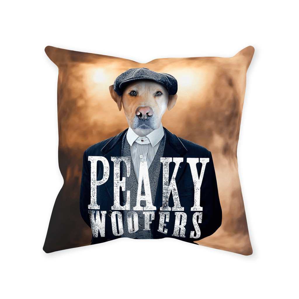 &#39;Peaky Woofers&#39; Personalized Pet Throw Pillow