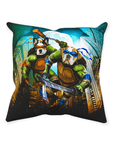 'Teenage Mutant Ninja Doggos' Personalized 2 Pet Throw Pillow