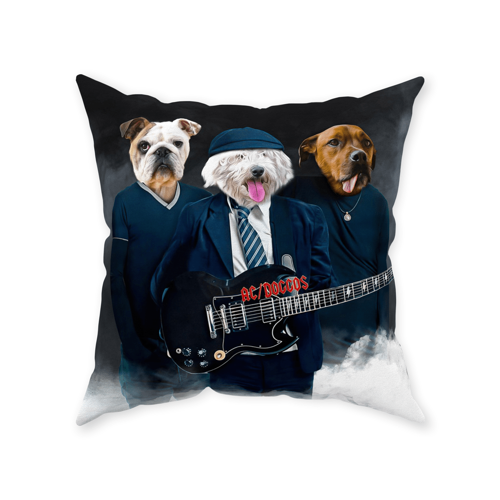 &#39;AC/Doggos&#39; Personalized 3 Pet Throw Pillow