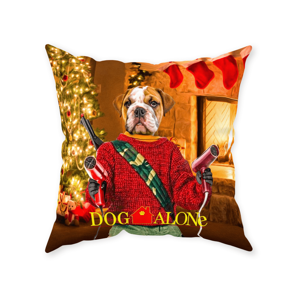 &#39;Dog Alone&#39; Personalized Pet Throw Pillow