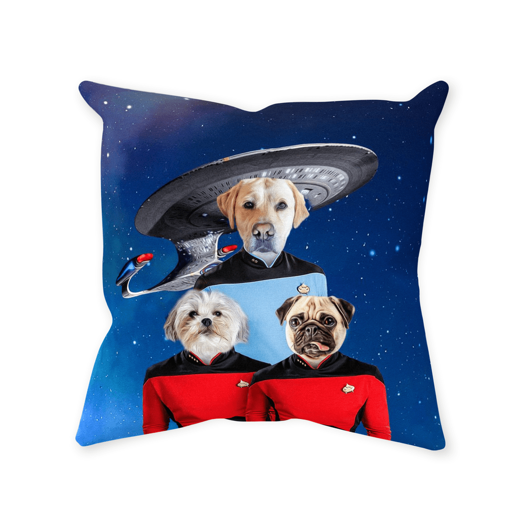 &#39;Doggo-Trek&#39; Personalized 3 Pet Throw Pillow
