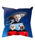 'Doggo-Trek' Personalized 3 Pet Throw Pillow