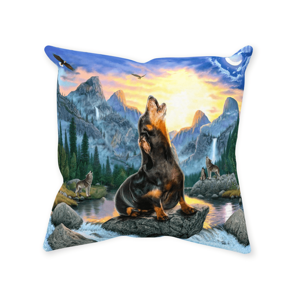 &#39;The Retro Wolf&#39; Personalized Pet Throw Pillow