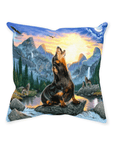 'The Retro Wolf' Personalized Pet Throw Pillow