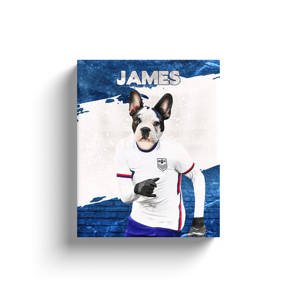 &#39;USA Doggos Soccer&#39; Personalized Pet Canvas