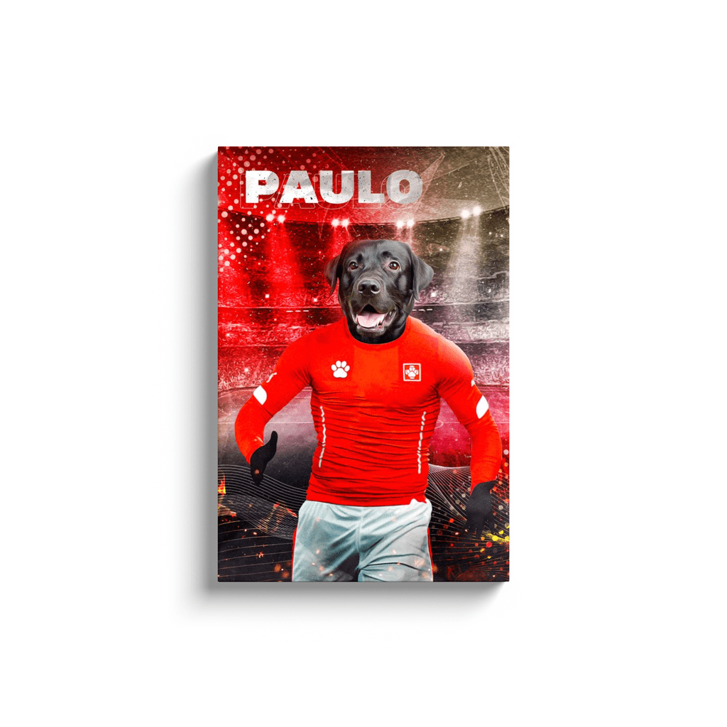 &#39;Switzerland Doggos Soccer&#39; Personalized Pet Canvas
