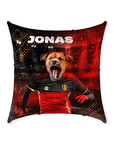 'Belgium Doggos Soccer' Personalized Pet Throw Pillow