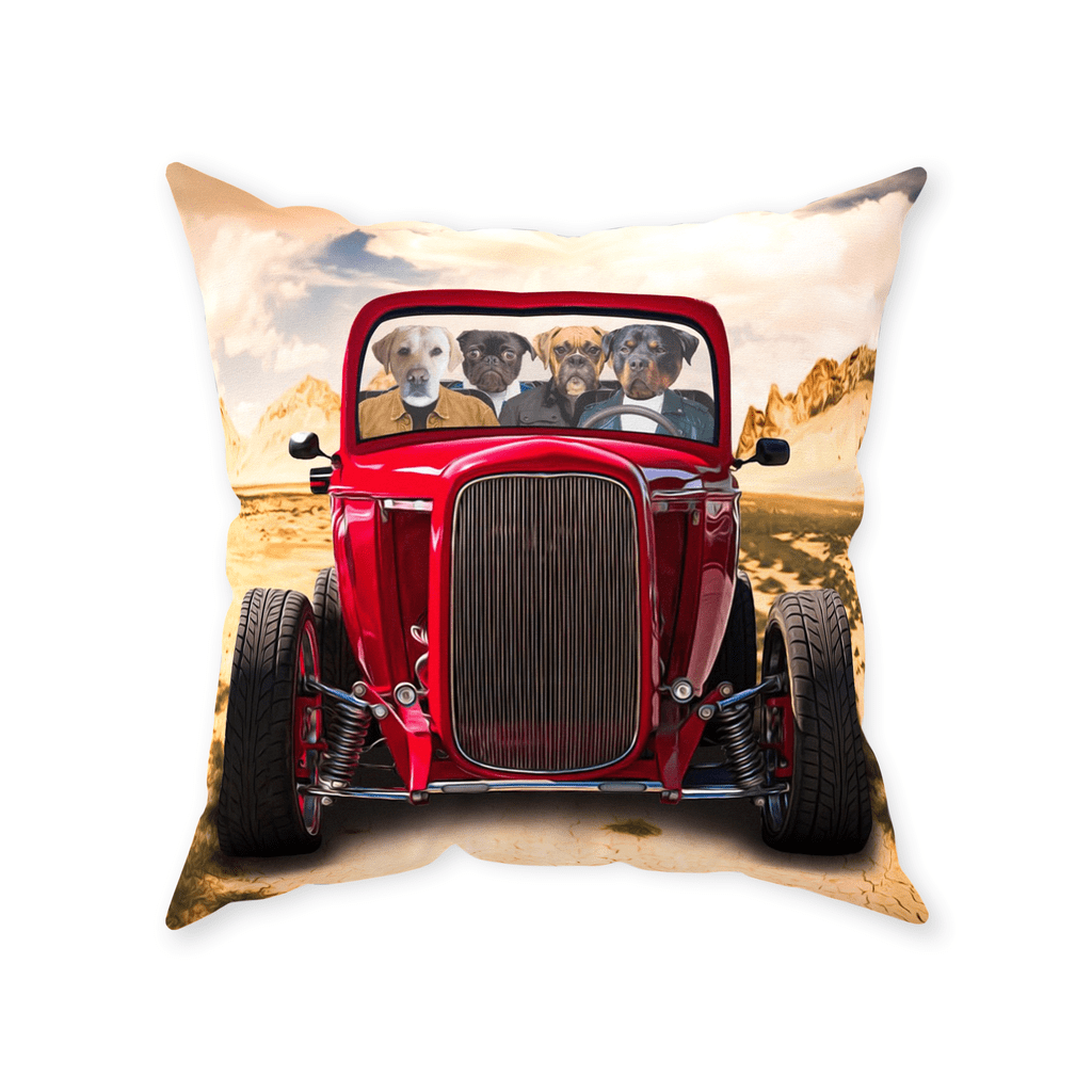 &#39;The Hot Rod&#39; Personalized 4 Pet Throw Pillow