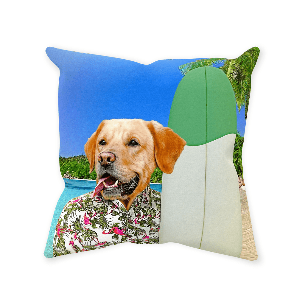 &#39;The Surfer&#39; Personalized Pet Throw Pillow