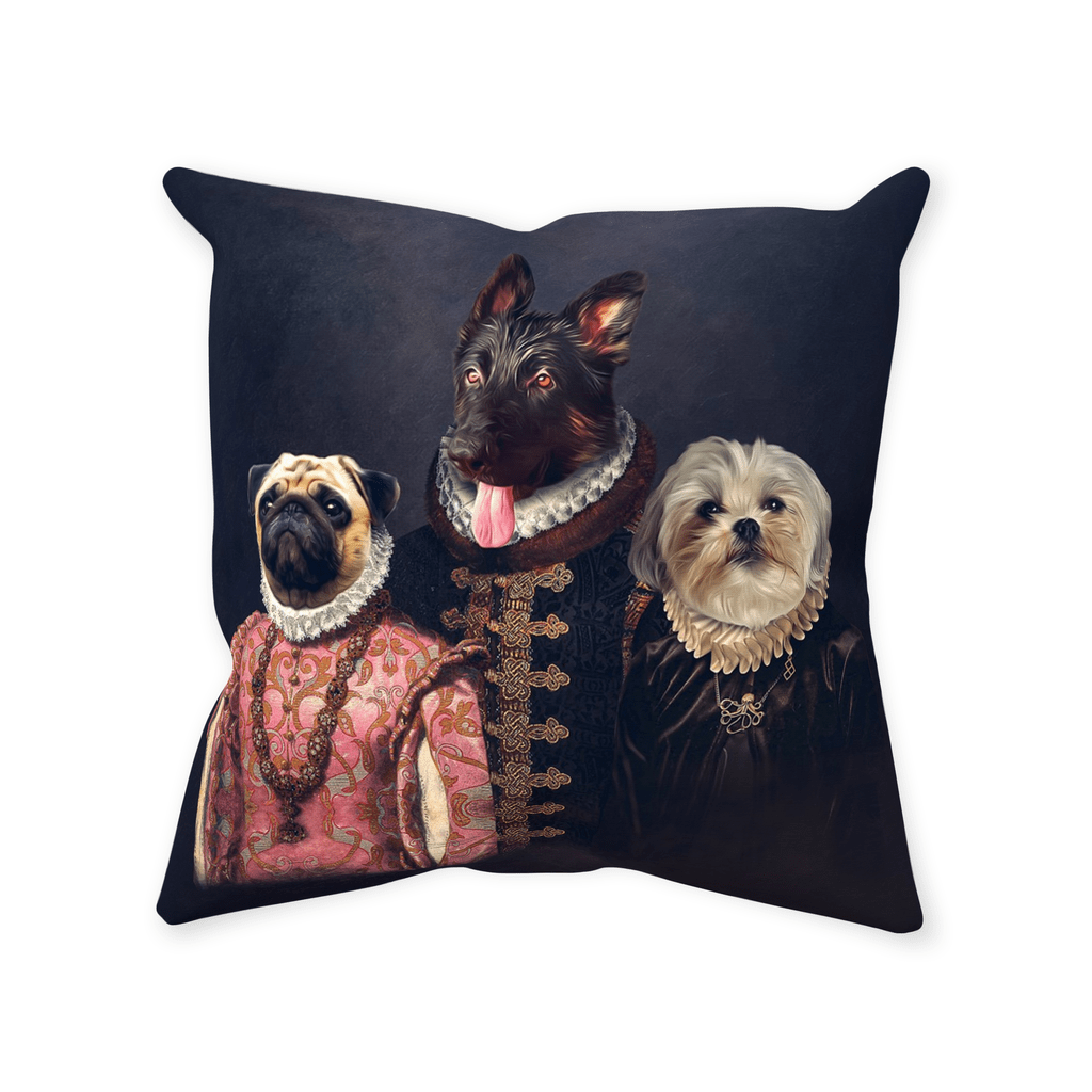 &#39;The Duke Family&#39; Personalized 3 Pet Throw Pillow