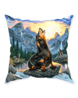 'The Retro Wolf' Personalized Pet Throw Pillow